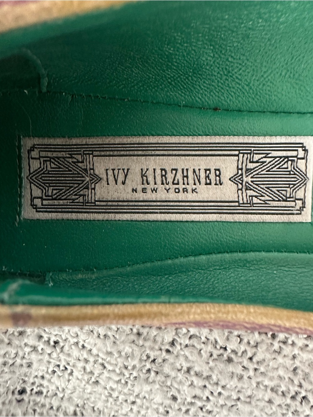 Ivy Kirzhner Floral Flats with Green Gem Accents - Picture 3 of 8
